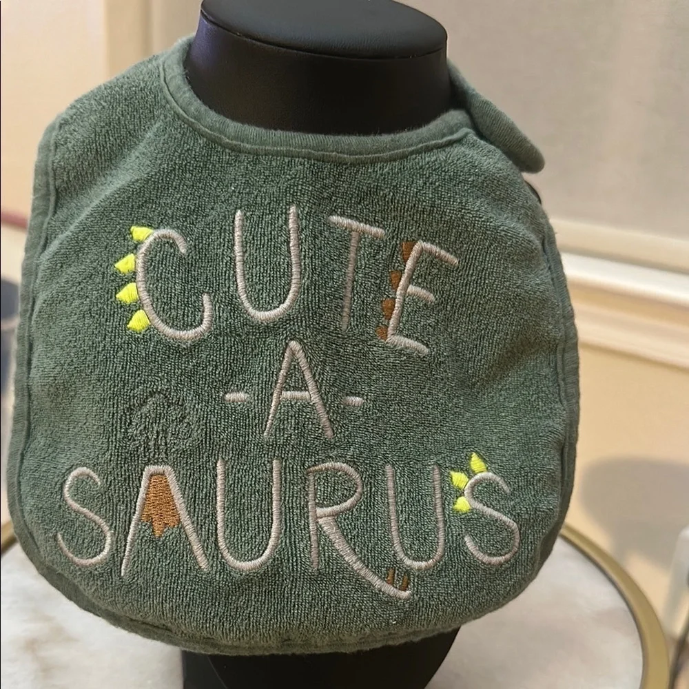 3/$25 Green 'Cute-a-saurus' Baby Bib - Carter’s Infant 100% Cotton